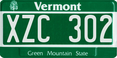 VT license plate XZC302
