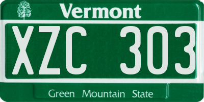 VT license plate XZC303