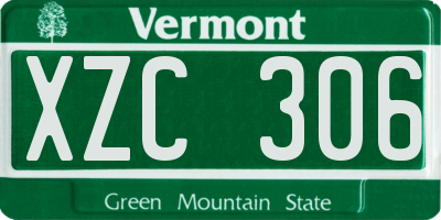 VT license plate XZC306
