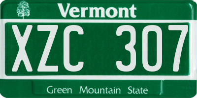 VT license plate XZC307