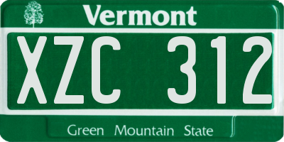 VT license plate XZC312