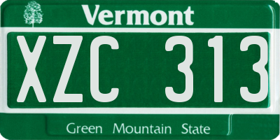 VT license plate XZC313