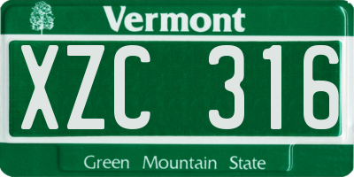 VT license plate XZC316