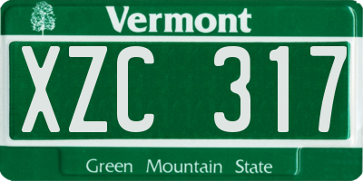 VT license plate XZC317