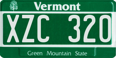 VT license plate XZC320