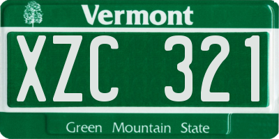 VT license plate XZC321