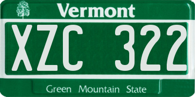 VT license plate XZC322