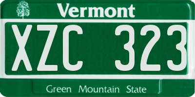 VT license plate XZC323