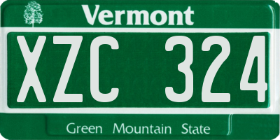 VT license plate XZC324