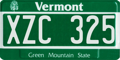 VT license plate XZC325