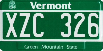 VT license plate XZC326