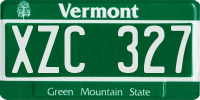 VT license plate XZC327