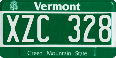 VT license plate XZC328