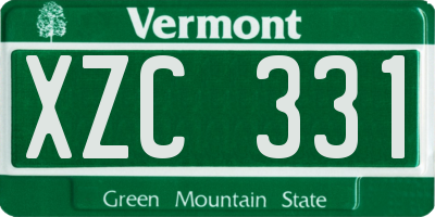 VT license plate XZC331