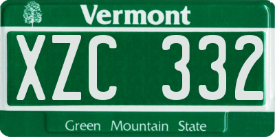VT license plate XZC332