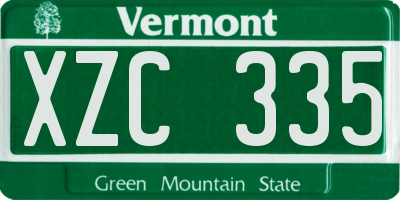 VT license plate XZC335
