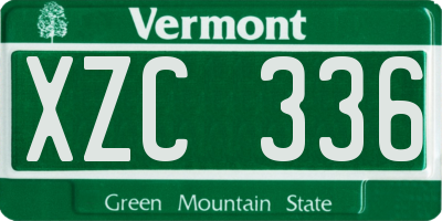 VT license plate XZC336