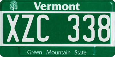 VT license plate XZC338
