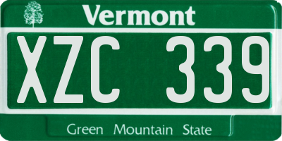 VT license plate XZC339