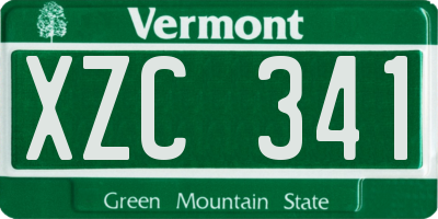 VT license plate XZC341