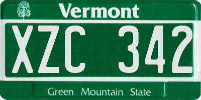 VT license plate XZC342