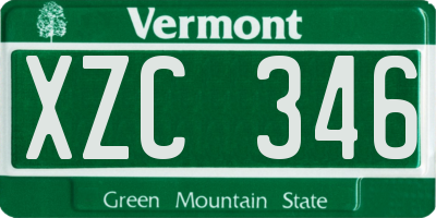 VT license plate XZC346