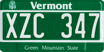 VT license plate XZC347