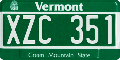 VT license plate XZC351