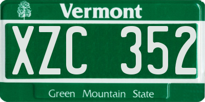 VT license plate XZC352