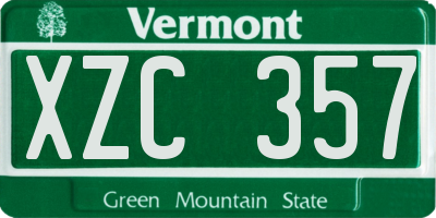 VT license plate XZC357