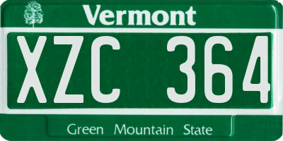 VT license plate XZC364