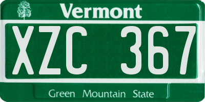 VT license plate XZC367