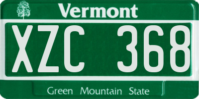 VT license plate XZC368