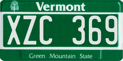 VT license plate XZC369