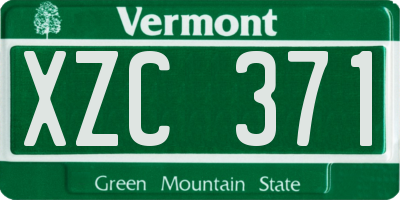 VT license plate XZC371