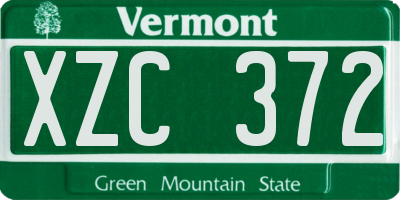VT license plate XZC372