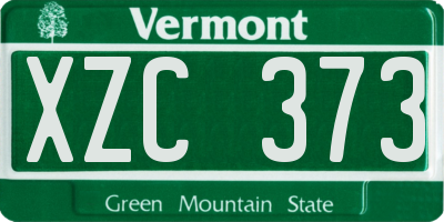 VT license plate XZC373