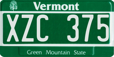 VT license plate XZC375