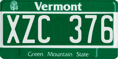 VT license plate XZC376