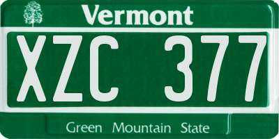 VT license plate XZC377