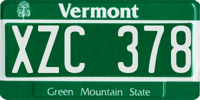VT license plate XZC378