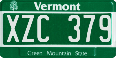 VT license plate XZC379