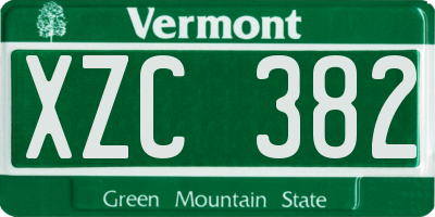 VT license plate XZC382