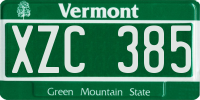 VT license plate XZC385