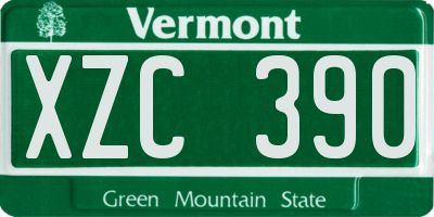 VT license plate XZC390