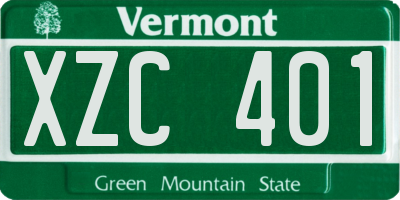 VT license plate XZC401