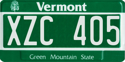 VT license plate XZC405