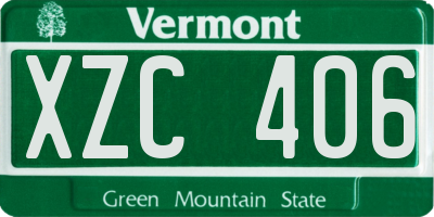 VT license plate XZC406