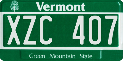 VT license plate XZC407