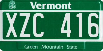 VT license plate XZC416